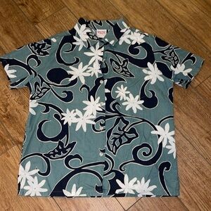 Barefoot in paradise hawaiian shirt mens small